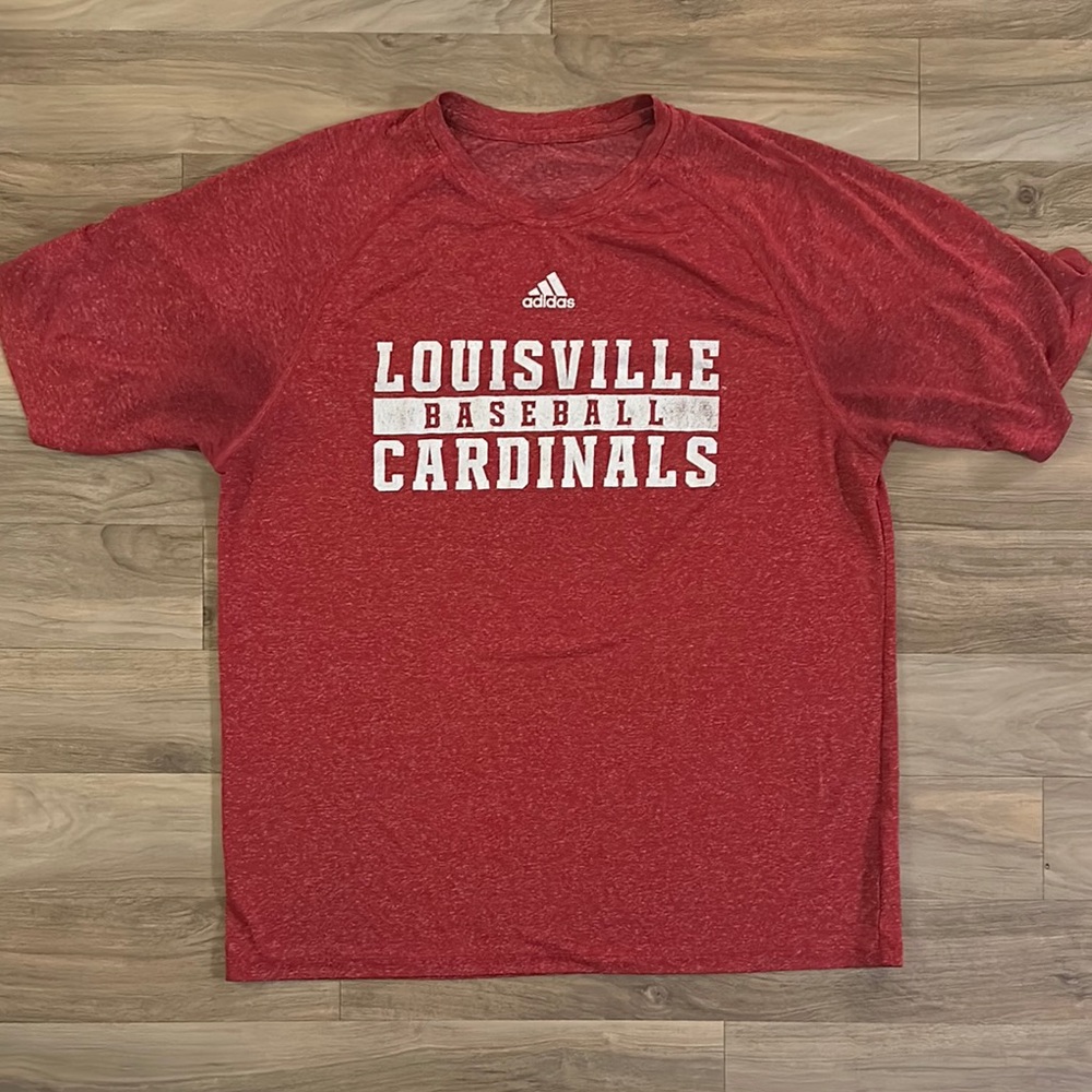 Adidas Red Louisville Cardinals Baseball Tee